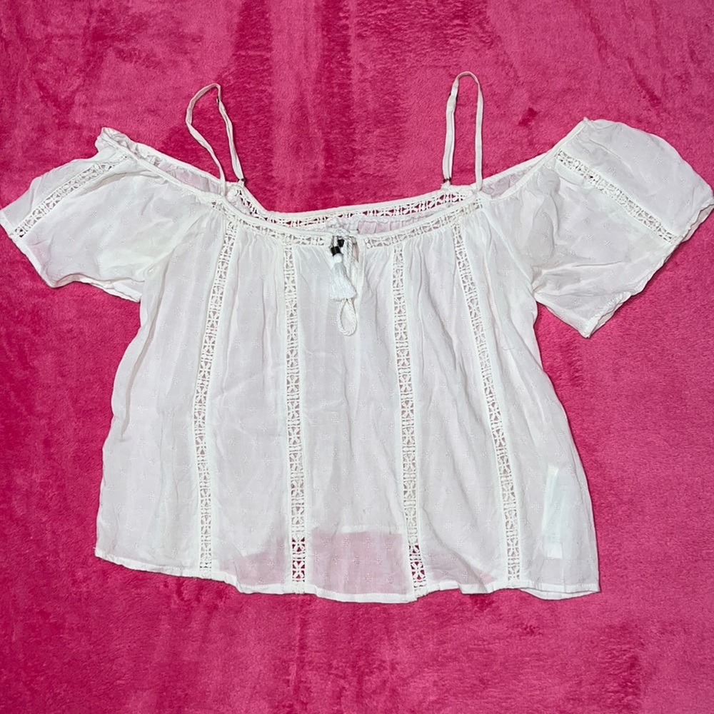 White Off-the-Shoulder Blouse